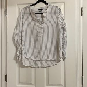 White with blue stripes linen shirt